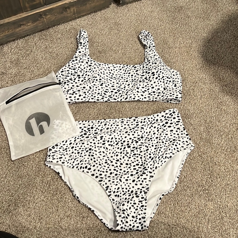 Two piece spotted swimsuit